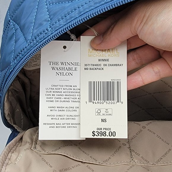 Michael Kors Winnie Medium Quilted Nylon Backpack Dark Chambray main image 4
